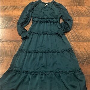 Chelsea & Violet Teal Ruffle Blouse